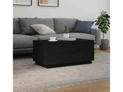 Mesa de centro con luces LED negro 90x50x40 cm