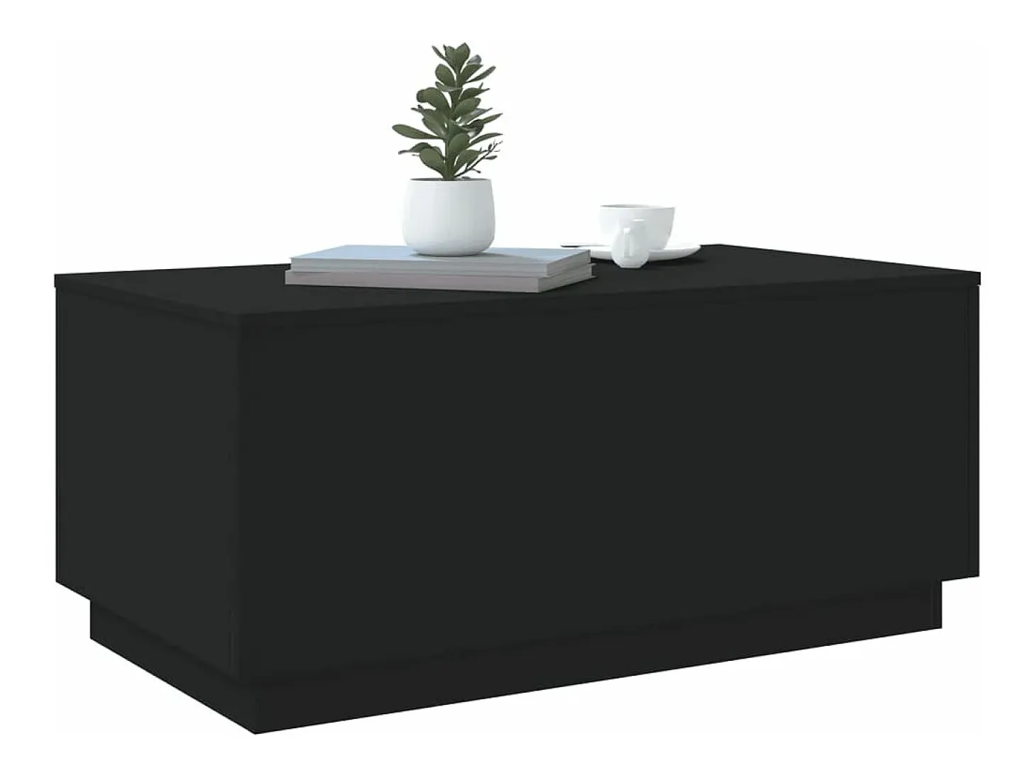 Mesa de centro con luces LED negro 90x50x40 cm