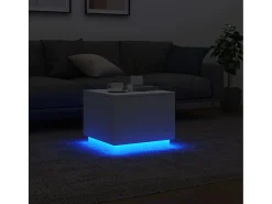 Mesa de centro con luces LED blanco 50x50x40 cm