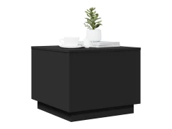 Mesa de centro con luces LED negro 50x50x40 cm