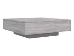 Mesa de centro con luces LED gris Sonoma 100x100x31 cm