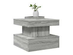 Mesa de centro con luces LED gris Sonoma 50x50x40 cm