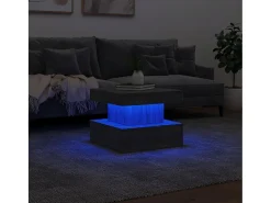 Mesa de centro con luces LED gris Sonoma 50x50x40 cm