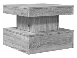 Mesa de centro con luces LED gris Sonoma 50x50x40 cm