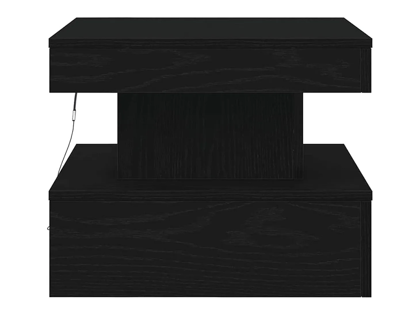 Mesa de centro con luces LED roble negro 50x50x40 cm