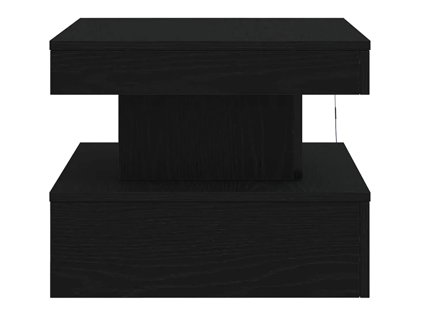 Mesa de centro con luces LED roble negro 50x50x40 cm