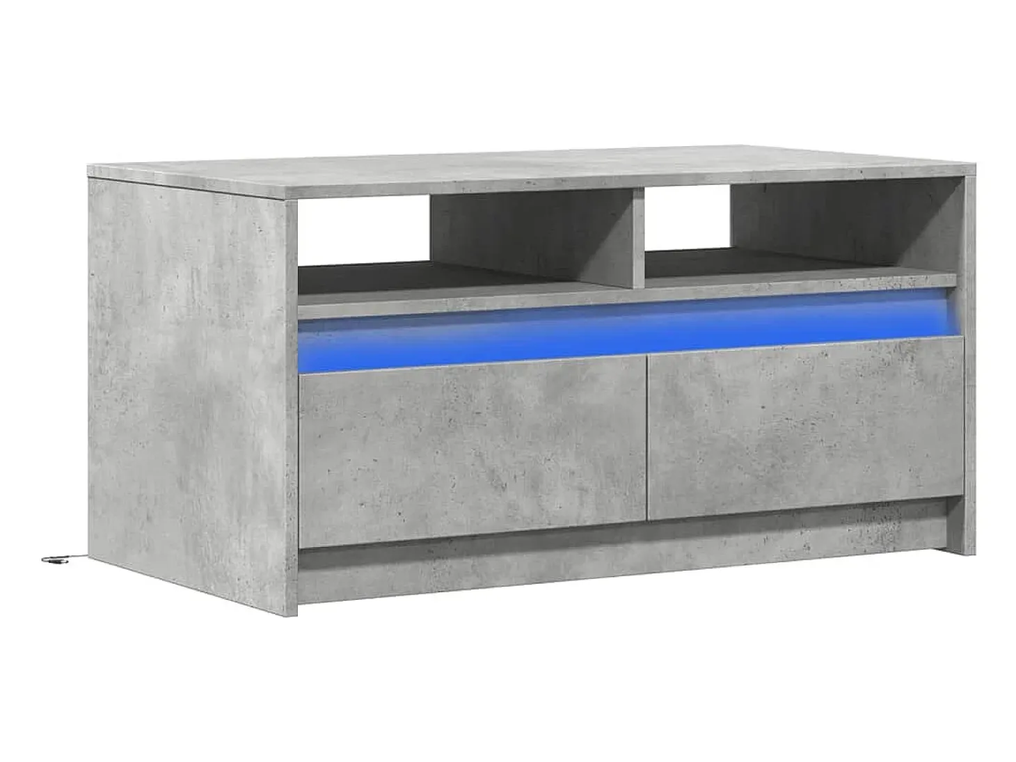 Mesa de centro con luces LED madera de ingeniería gris hormigón