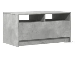 Mesa de centro con luces LED madera de ingeniería gris hormigón