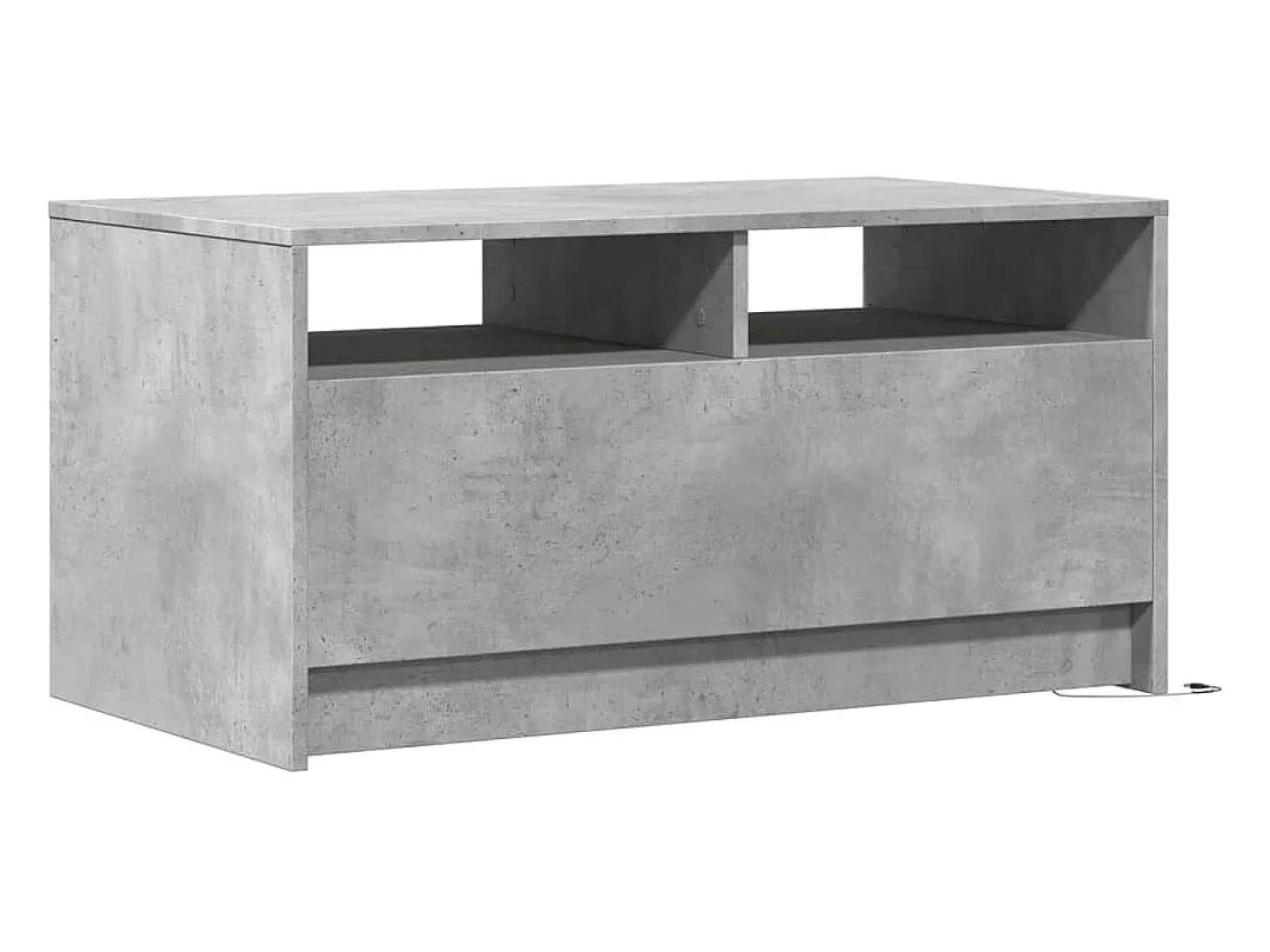 Mesa de centro con luces LED madera de ingeniería gris hormigón