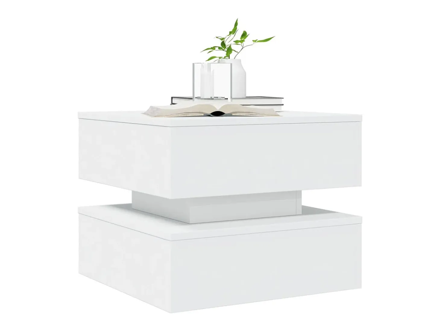 Mesa de centro con luces LED blanco 50x50x40 cm