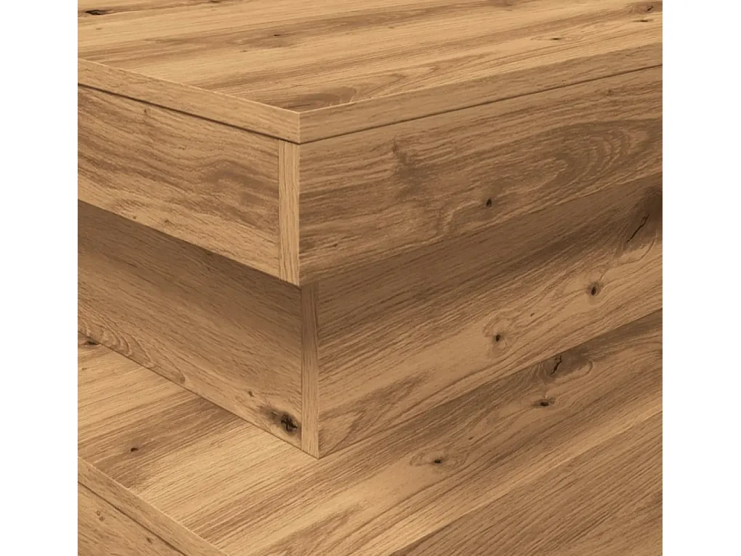 Mesa de centro con luces LED roble artisian 90x50x40 cm