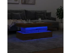 Mesa de centro con luces LED roble artisian 90x50x40 cm