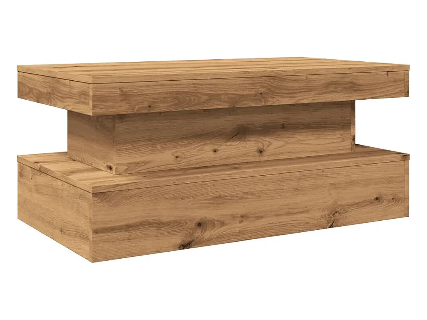 Mesa de centro con luces LED roble artisian 90x50x40 cm