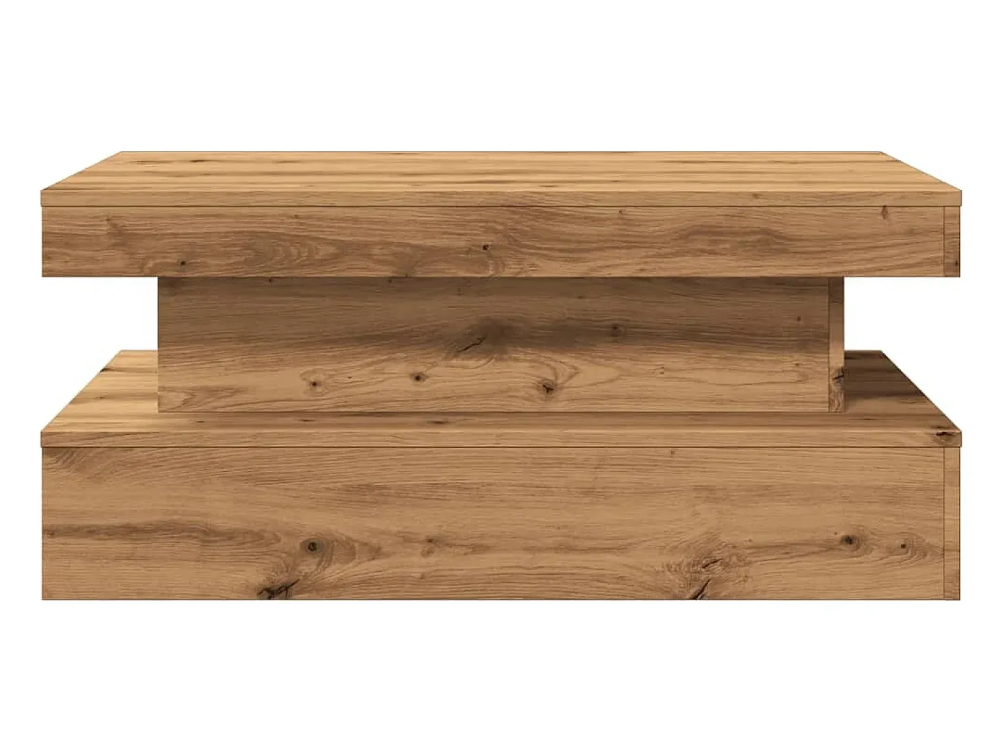 Mesa de centro con luces LED roble artisian 90x50x40 cm