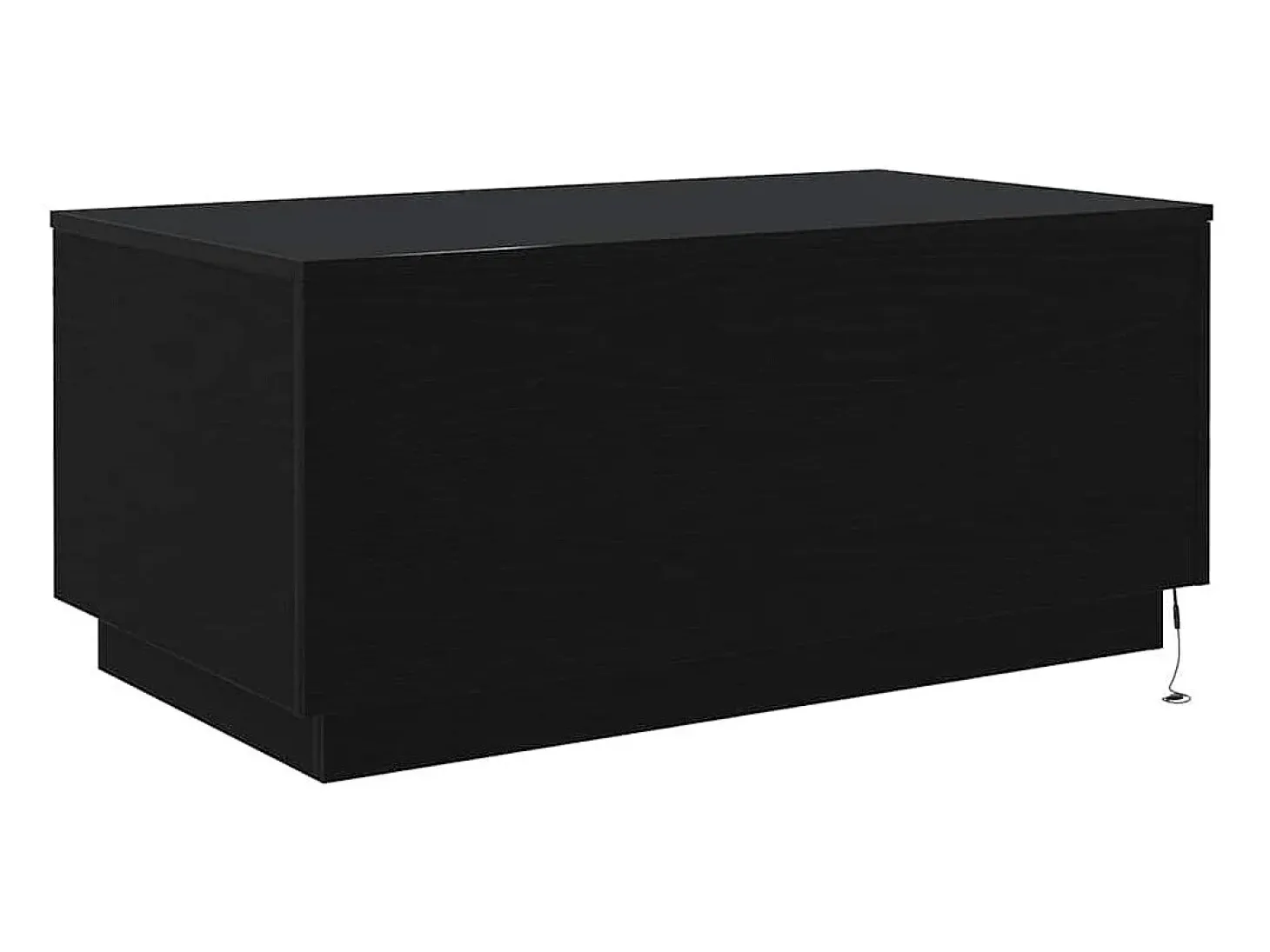 Mesa de centro con luces LED roble negro 90x50x40 cm