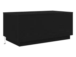 Mesa de centro con luces LED roble negro 90x50x40 cm