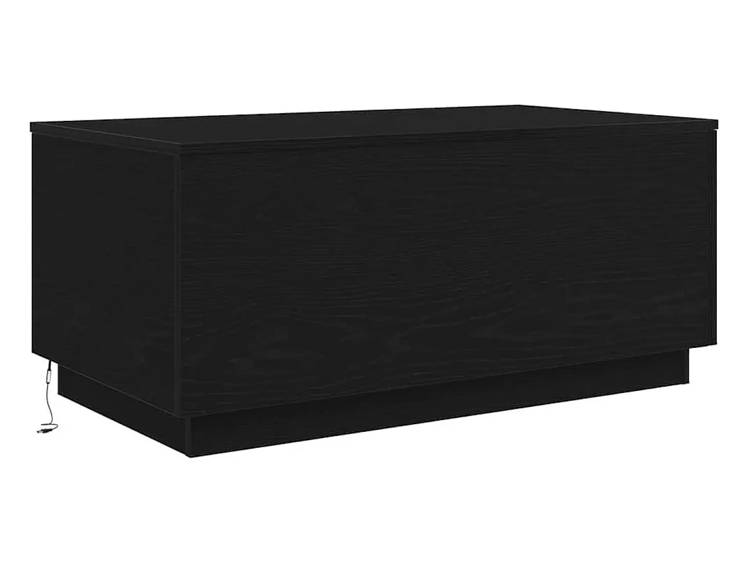 Mesa de centro con luces LED roble negro 90x50x40 cm