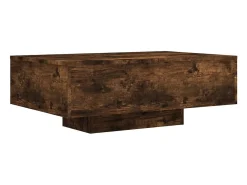 Mesa de centro con luces LED roble ahumado 85x55x31 cm