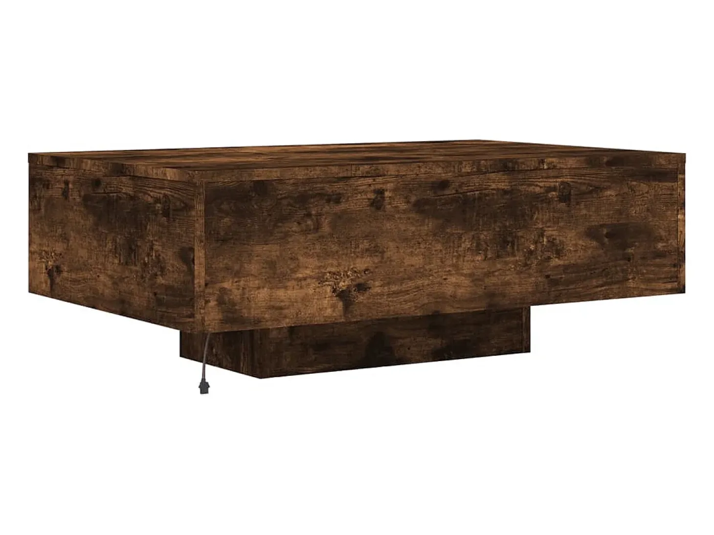 Mesa de centro con luces LED roble ahumado 85x55x31 cm