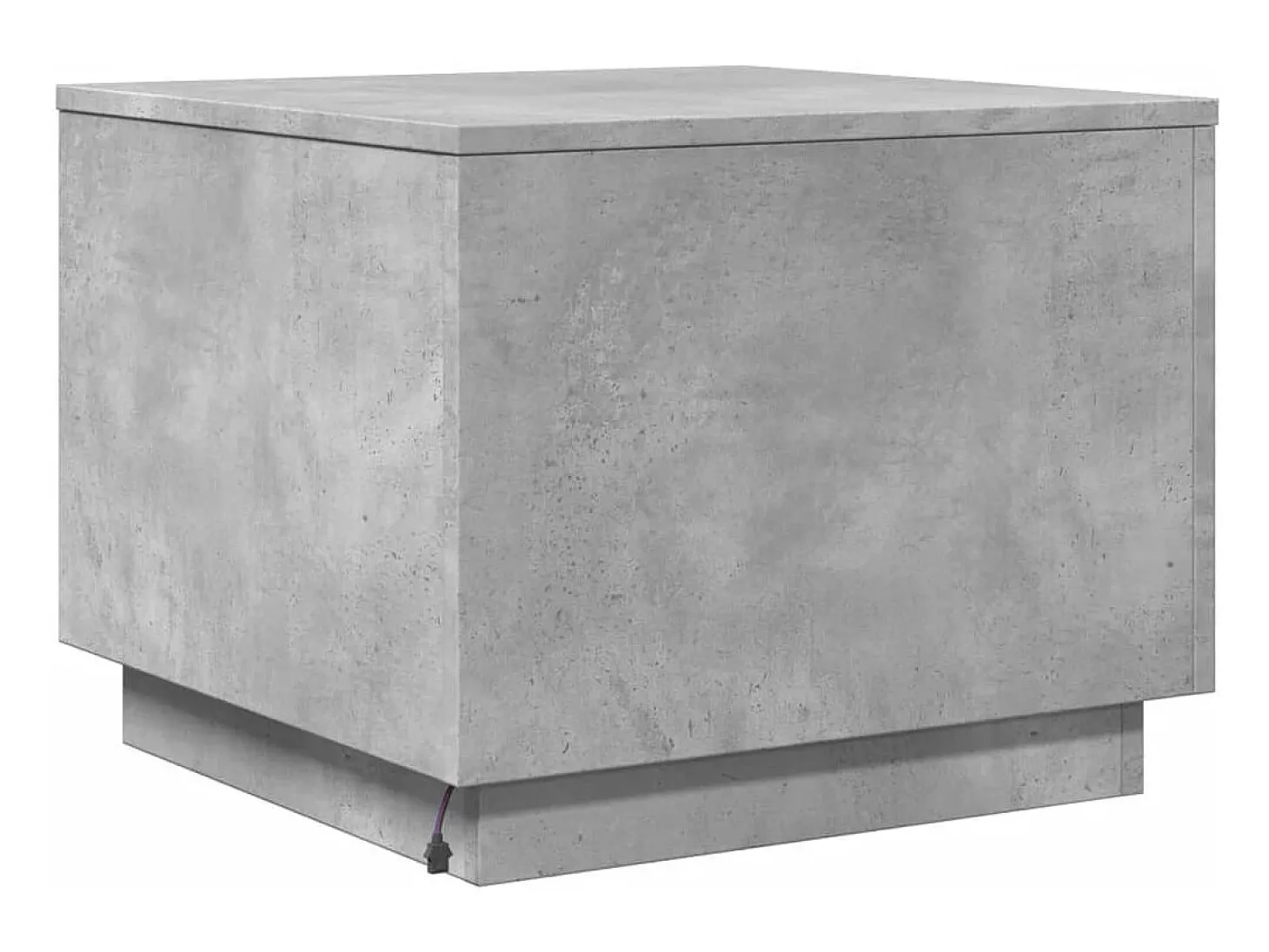 Mesa de centro con luces LED gris hormigón 50x50x40 cm