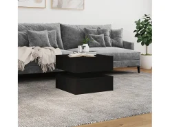 Mesa de centro con luces LED negro 50x50x40 cm