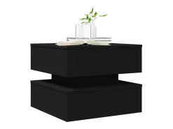 Mesa de centro con luces LED negro 50x50x40 cm