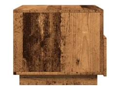 Mesa de centro con luces LED madera envejecida 50x49x40 cm