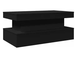 Mesa de centro con luces LED negro 90x50x40 cm