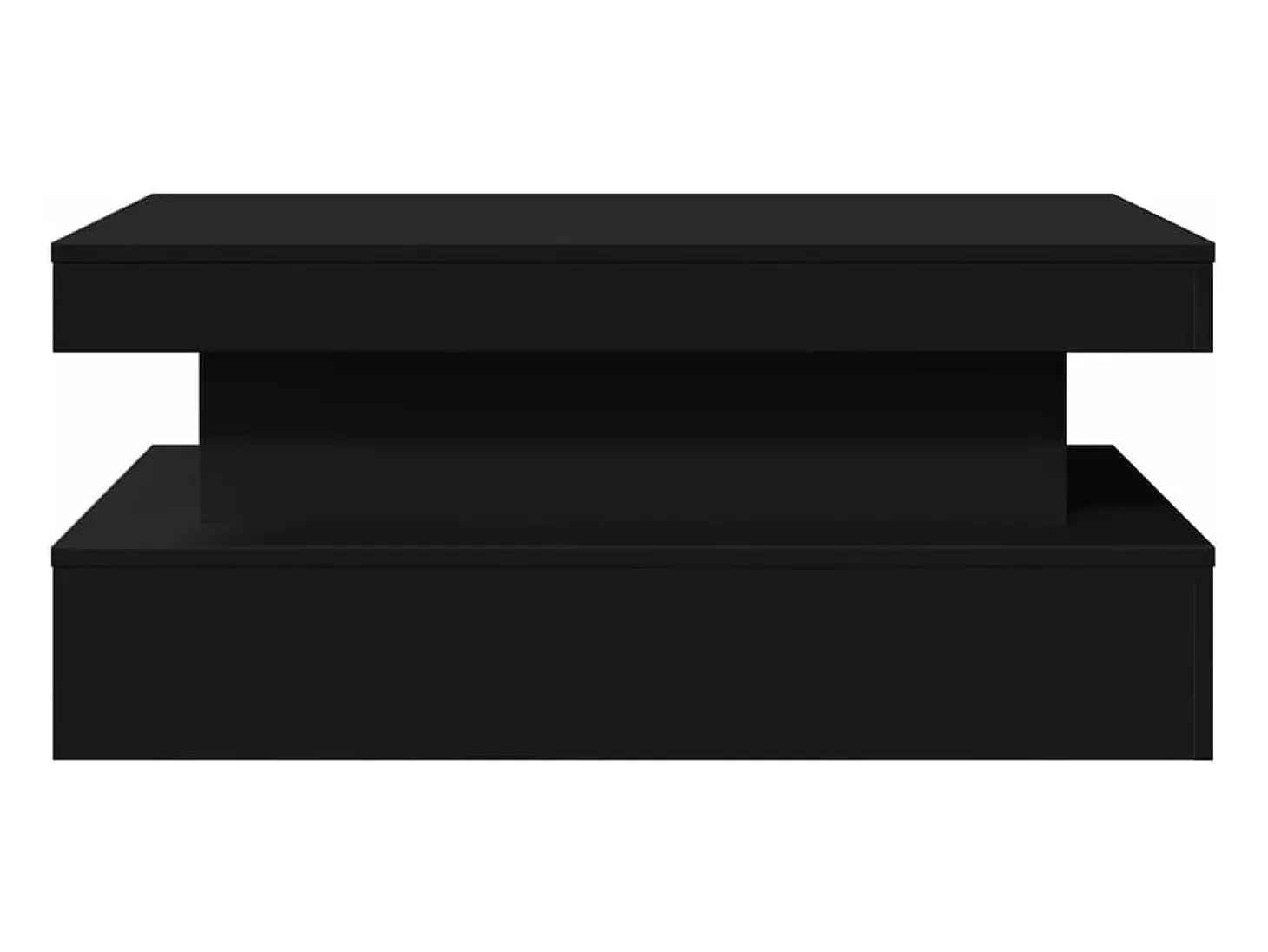 Mesa de centro con luces LED negro 90x50x40 cm