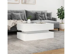 Mesa de centro con luces LED blanco 90x50x40 cm