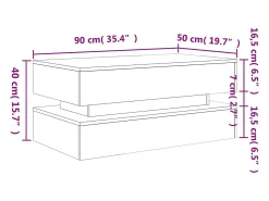 Mesa de centro con luces LED blanco 90x50x40 cm