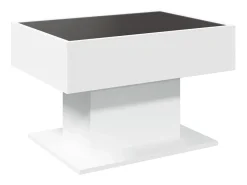 Mesa de centro con luz LED madera ingeniería blanca 70x50x45 cm