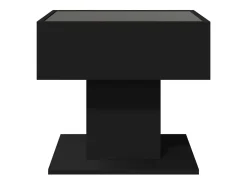 Mesa de centro con luz LED madera ingeniería negra 50x50x45 cm