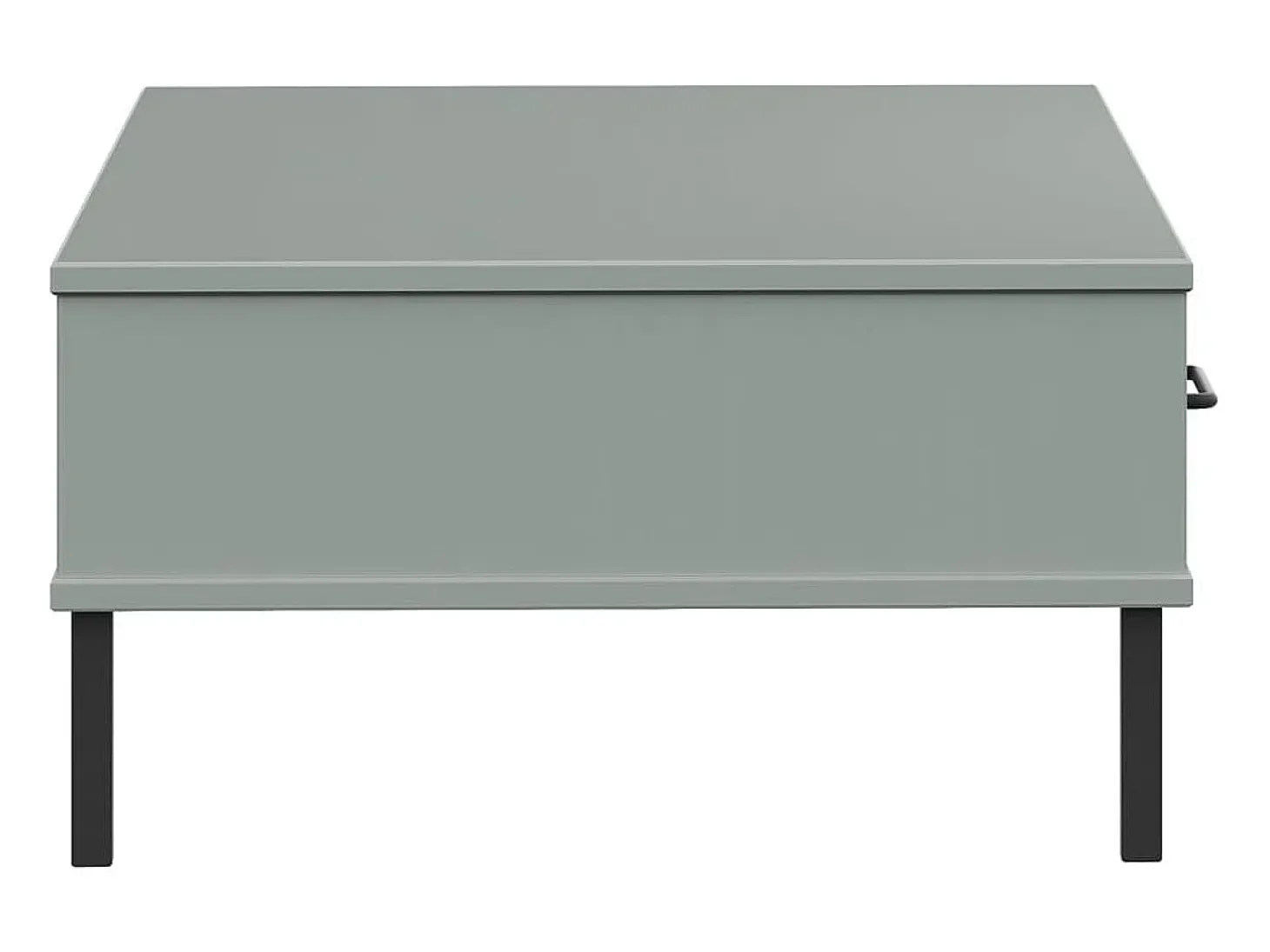 Mesa de centro con patas de metal OSLO madera maciza pino gris
