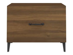 Mesa de centro con patas de metal marrón roble 50x50x40 cm