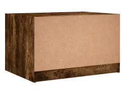 Mesa de centro con puertas de vidrio roble ahumado 68x50x42 cm
