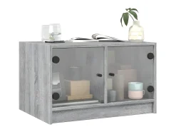 Mesa de centro con puertas de vidrio gris Sonoma 68x50x42 cm
