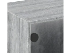 Mesa de centro con puertas de vidrio gris Sonoma 68x50x42 cm