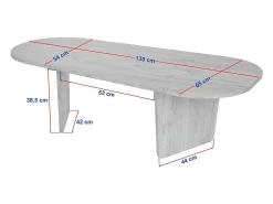 Mesa de centro con superficie de bordes redondeados L130 cm - AMÉLIA