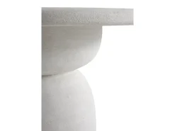 Mesa de centro de 70 cm de diámetro de poliresina cemento blanco
