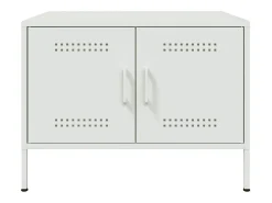 Mesa de centro de acero laminado en frío blanco 68x50x50,5 cm
