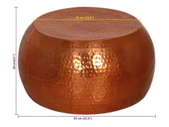Mesa de centro de aluminio color latón Ø55x28 cm