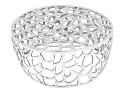 Mesa de centro de aluminio fundido plateado 70x30 cm