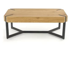 Mesa de centro de diseño con tablero de roble y patas de acero negro Brest