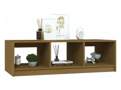 Mesa de centro de madera maciza pino marrón miel 110x50x34 cm