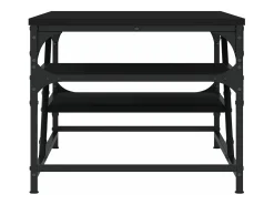 Mesa de centro de madera contrachapada negro 100x49x40 cm