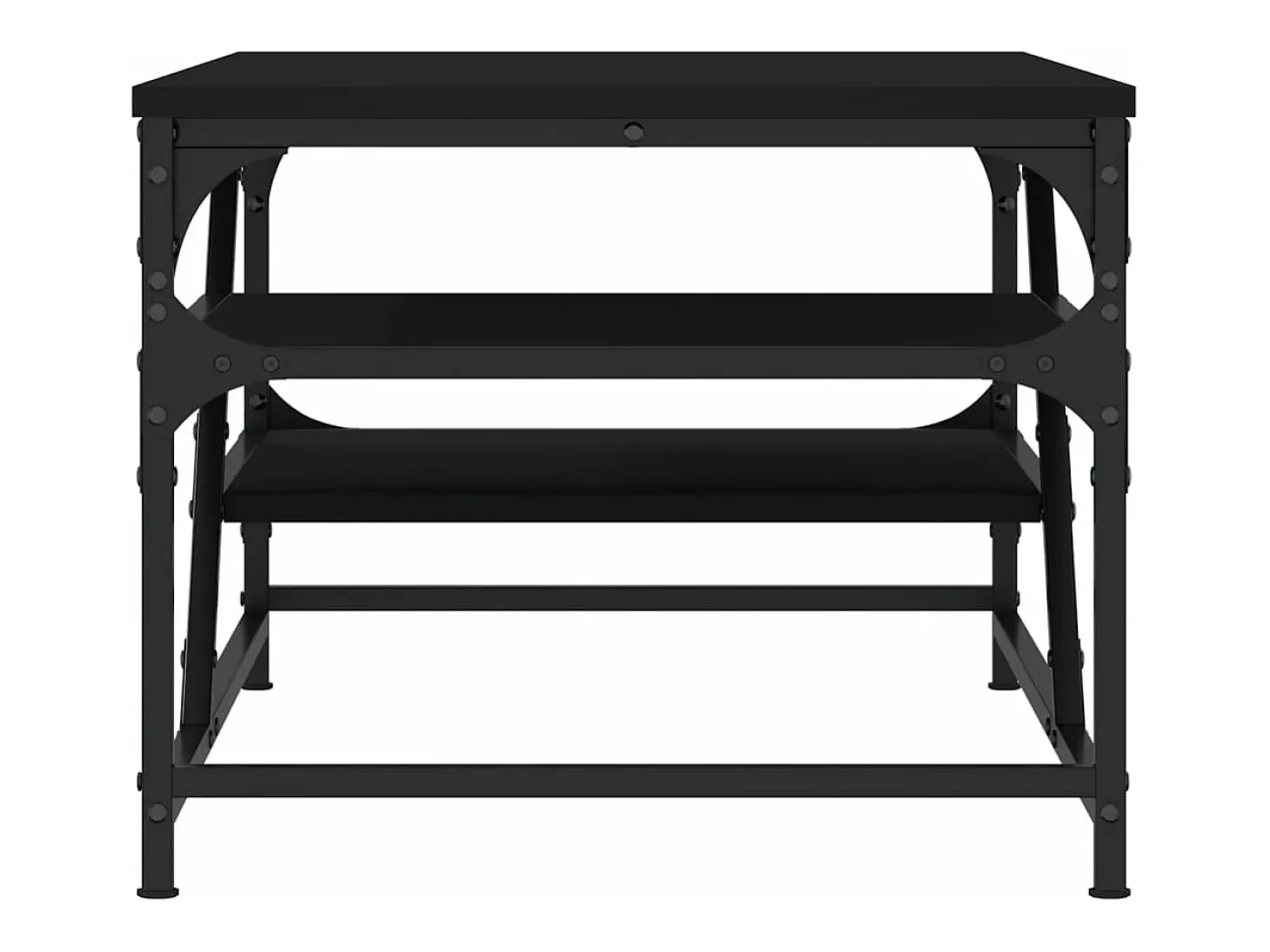 Mesa de centro de madera contrachapada negro 100x49x40 cm