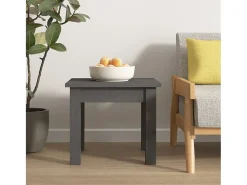 Mesa de centro de madera maciza de pino gris 35x35x30 cm ES60626