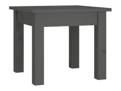 Mesa de centro de madera maciza de pino gris 35x35x30 cm ES60626