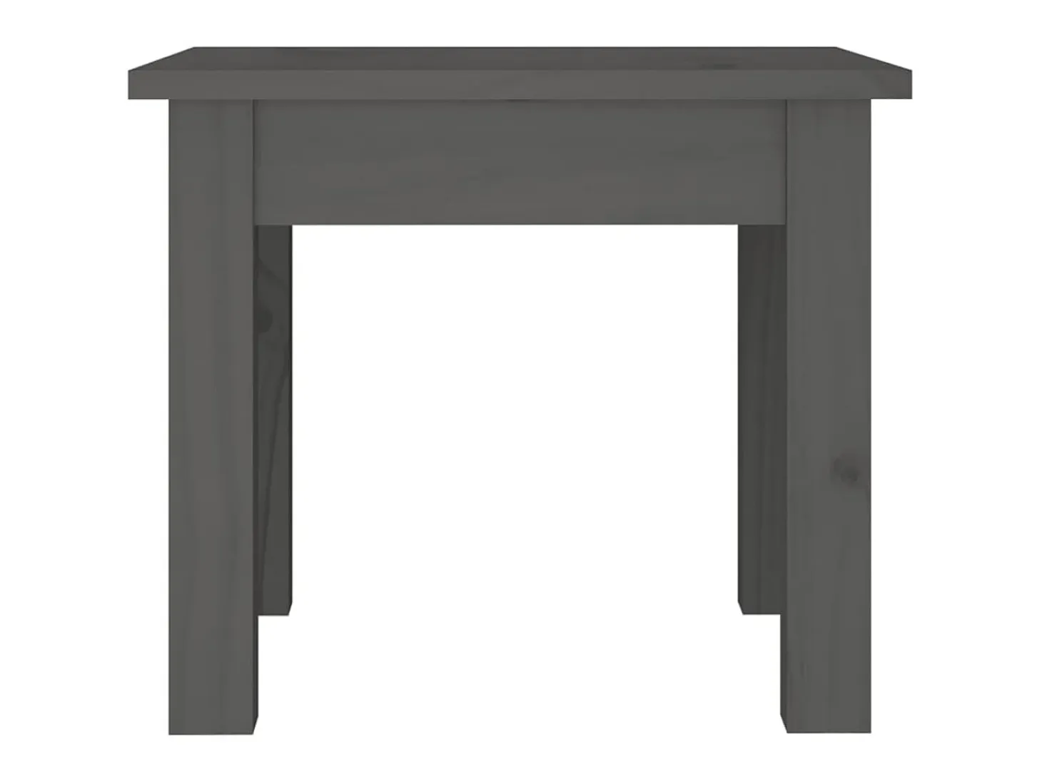 Mesa de centro de madera maciza de pino gris 35x35x30 cm ES60626